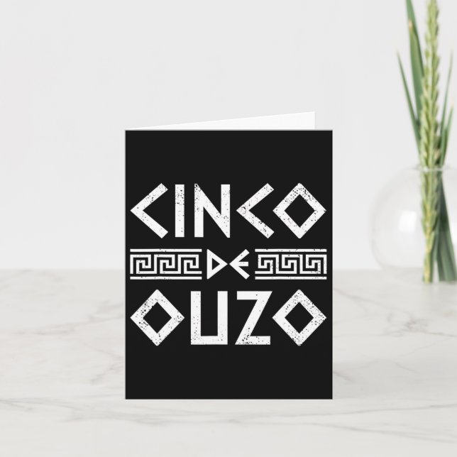 Cinco De Ouzo Retro Griechisch Ostern Cinco De Ma Karte (Vorderseite)