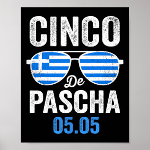Cinco De Pascha Griechenland Flagge Lustiges Griec Poster