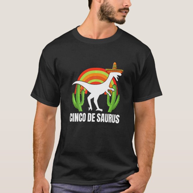 Cinco De Saurus Dinosaur Cinco De Mayo Sombrero T-Shirt (Vorderseite)