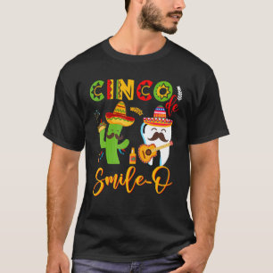 Cinco De Smile O Funny Guitar Tooth Catus Tacos m T-Shirt