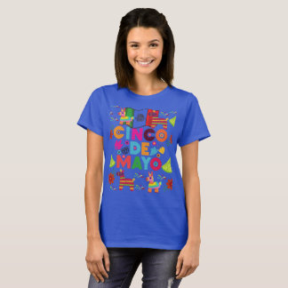 Cinco-Feier Leinwand blau T-Shirt