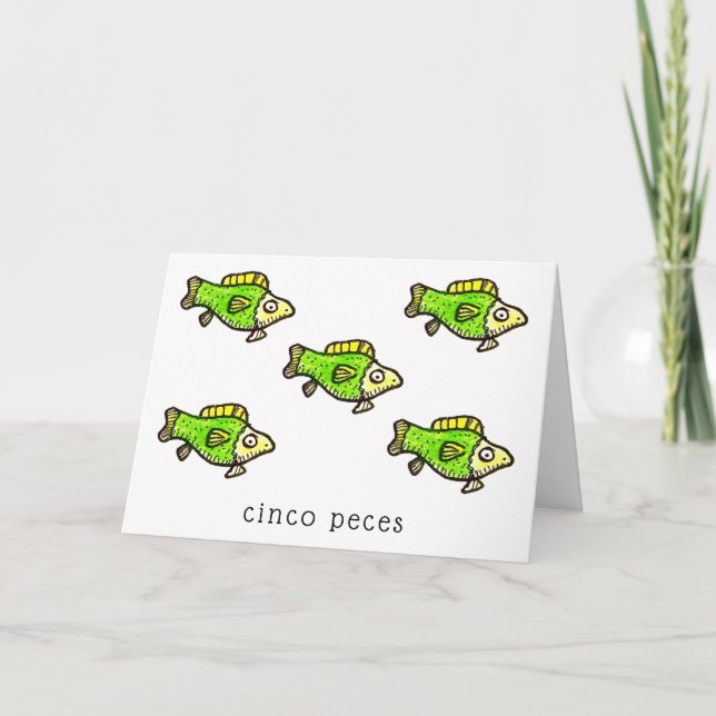 Cinco Peces Fish Feliz Cumpleanos Birthday Card Karte (Vorderseite)
