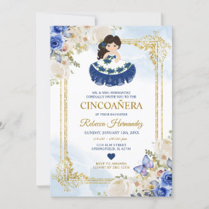 CINCOAÑERA Royal Blue Mexican Girl Einladung