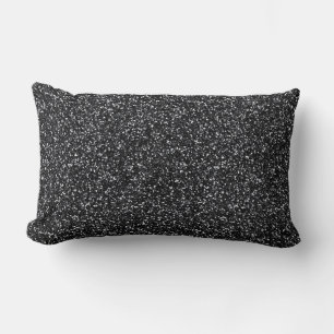 Cinder Black Glitter Lendenkissen