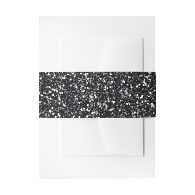 Cinder Black Glitzer Einladungsbanderole (Vorderseite Beispiel)