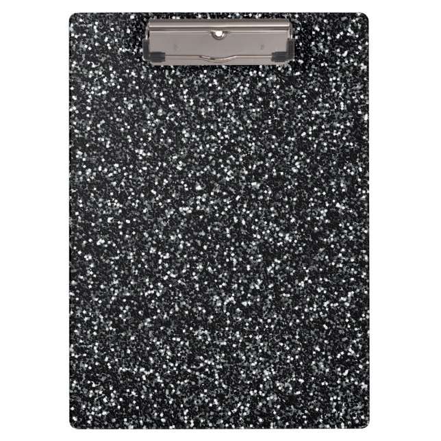 Cinder Black Glitzer Klemmbrett (Vorderseite)