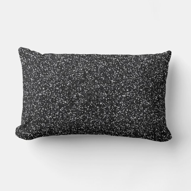 Cinder Black Glitzer Lendenkissen (Vorderseite)