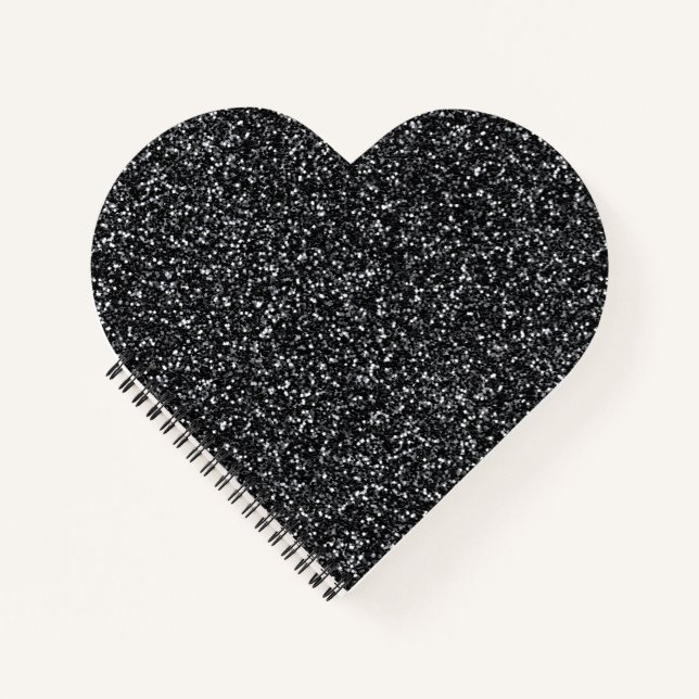 Cinder Black Glitzer Notizbuch (Vorderseite)