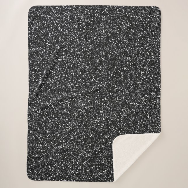 Cinder Black Glitzer Sherpadecke (Vorderseite)