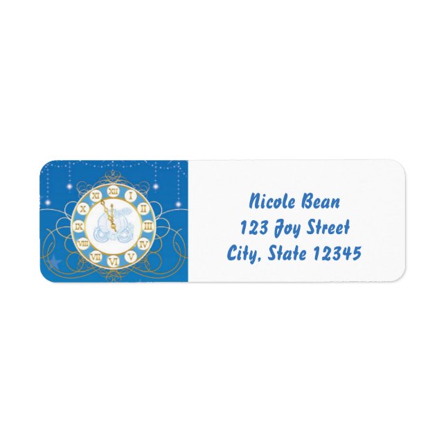 Cinderella Almost Midnight Blue Address Labels (Vorne)