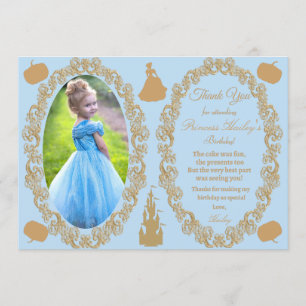 Cinderella Birthday Party Foto Vielen Dank Einladung