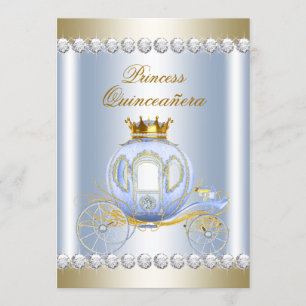Cinderella Blaue Prinzessin Quinceanera Einladung
