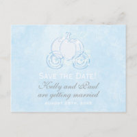 Cinderella Blue Carriage Mairytale Postcard