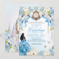 Cinderella Blue Elegant Königliche Prinzessin Quin