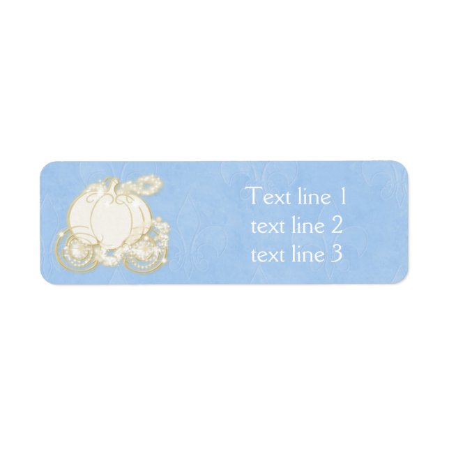 Cinderella Blue Gold Carriage Royal Address Labels (Vorne)