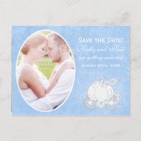 Cinderella Blue & Silver Carriage Foto Postcard