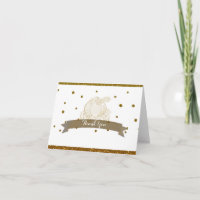 Cinderella Carriage Gold Glitzer Dankeschön Card