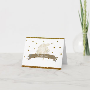 Cinderella Carriage Gold Glitzer Dankeschön Card Dankeskarte