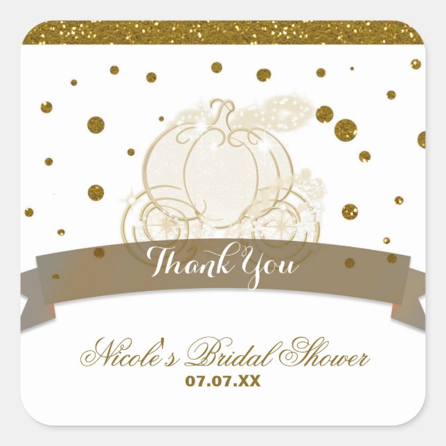 Cinderella Carriage Gold Glitzer Dots Stickers (Vorderseite)