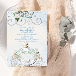 Cinderella Carriage Mairy Tale Party Einladung