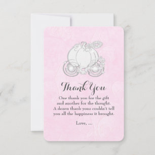 Cinderella Carriage Pink Storybook Danke Karte