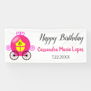 Cinderella Coach Girl Geburtstagsparty Banner