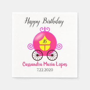 Cinderella Coach Girl Geburtstagsparty Napkin Serviette