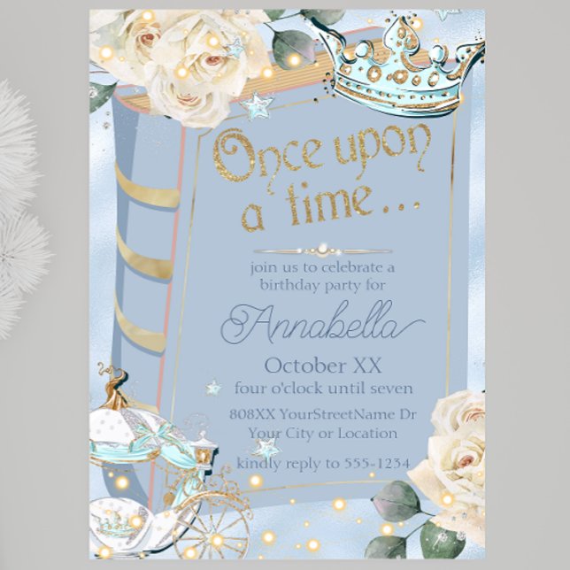 Cinderella Fairy Tale Buchübersicht Einladung (Von Creator hochgeladen)