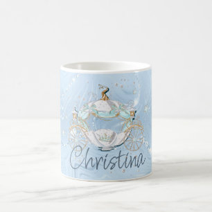 Cinderella Fairy Tale Carriage on Blue & Silver Kaffeetasse