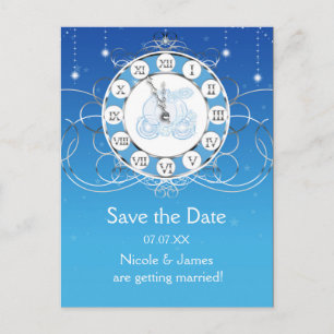 Cinderella Fast Mitternacht Silber Save The Date Ankündigungspostkarte