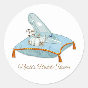 Cinderella Glass Slipper Elegantes Brautparty Runder Aufkleber