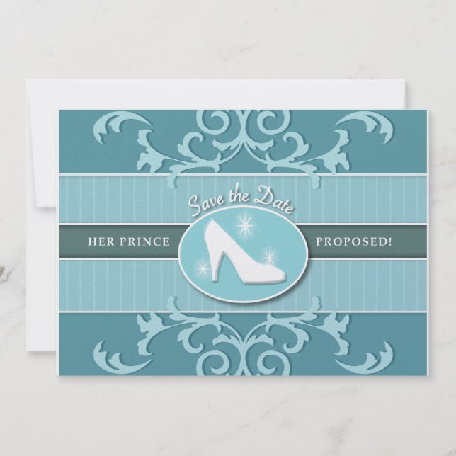 Cinderella Glass Slipper Save the Date (Vorderseite)