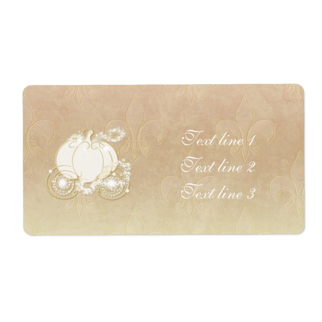 Cinderella Gold Carriage Champagne Princess Label (Vorne)