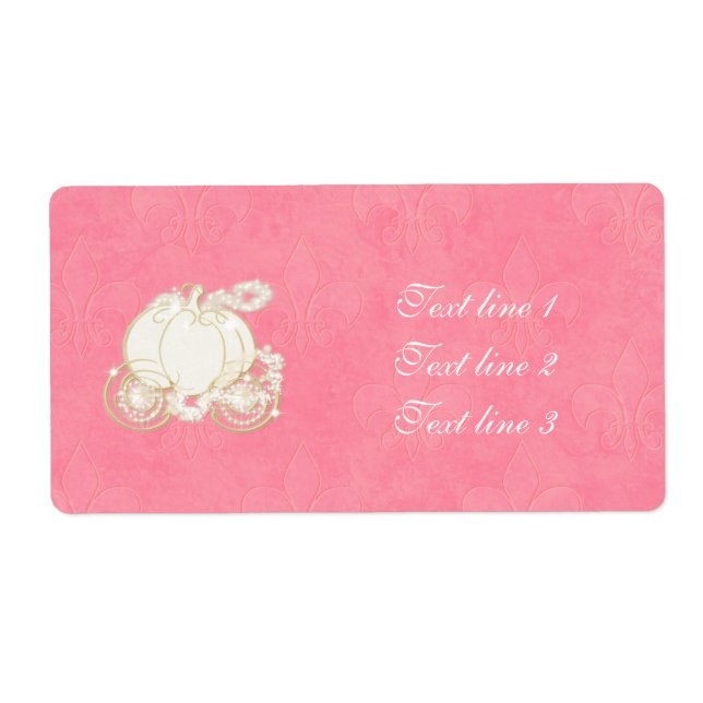 Cinderella Gold Carriage Rosen Pink Princess Label (Vorne)