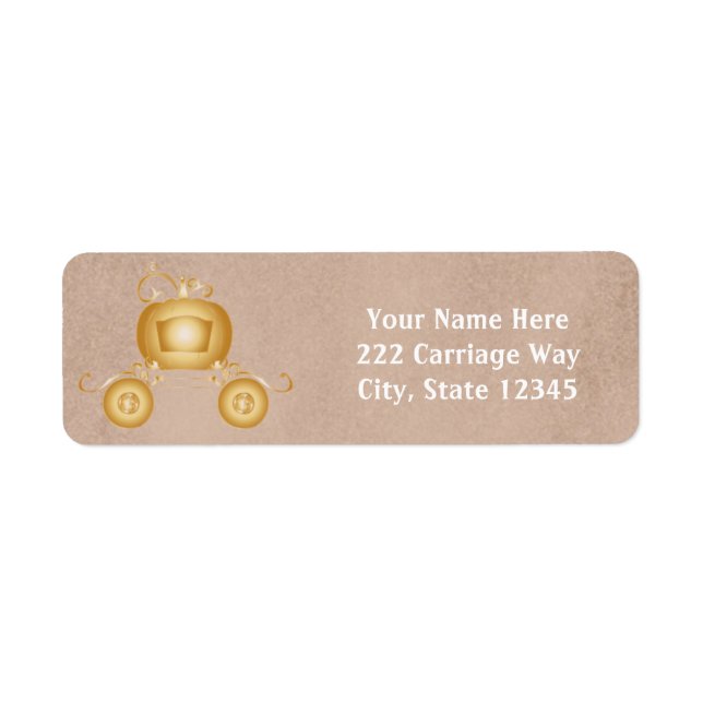 Cinderella Golden Coach Princess Address Labels (Vorne)
