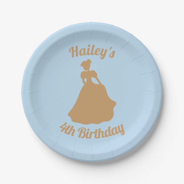 Cinderella Party Personalisierte Teller (Vorderseite)