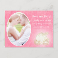 Cinderella Pink Carriage Wedding Foto Postcard
