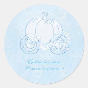 Cinderella Princess Blue Carriage Elegante Aufkleb Runder Aufkleber