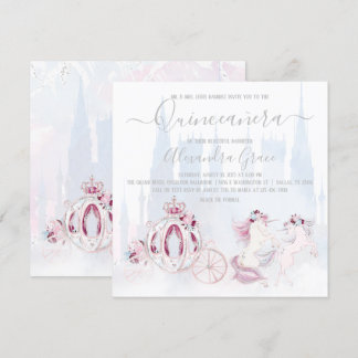 Cinderella Princess Fairy Tale Quinceanera Einladung
