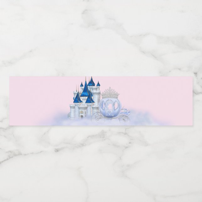 Cinderella Princess Water Bottle Labels Wasserflaschenetikett (Einzelnes Label)