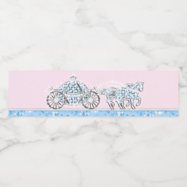 Cinderella Princess Water Bottle Labels Wasserflaschenetikett (Einzelnes Label)