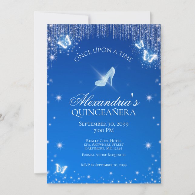 Cinderella Quinceanera Geburtstagseinladung Einladung (Vorderseite)