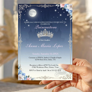 Cinderella Quinceanera-Thema 15. Geburtstag Acryleinladungen