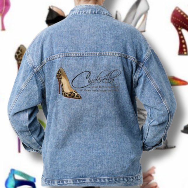 Cinderella Quote Blue Womens Denim Jean Jacket Jeansjacke (Von Creator hochgeladen)