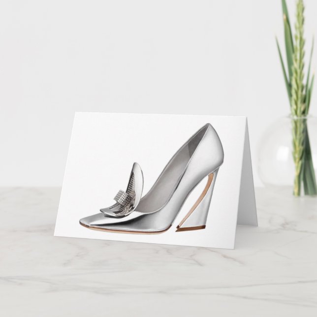 Cinderella Quote Dior Shoes Silver Heelses Card Karte (Vorderseite)