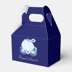 Cinderella Royal Blue Carriage Gastgeschenk Boxes Geschenkschachtel