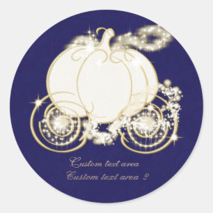 Cinderella Royal Blue Gold Carriage Sticker