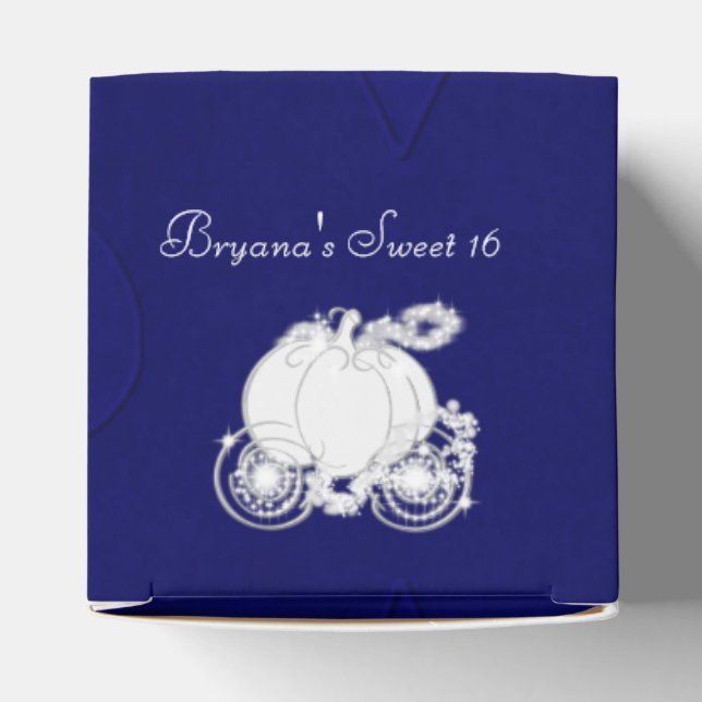 Cinderella Silver Carriage Blue Gastgeschenk Boxes Geschenkschachtel (Oben)