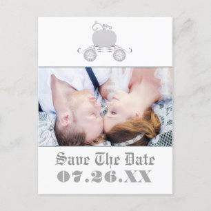 Cinderella Silver Carriage Wedding Foto Postcard Ankündigungspostkarte