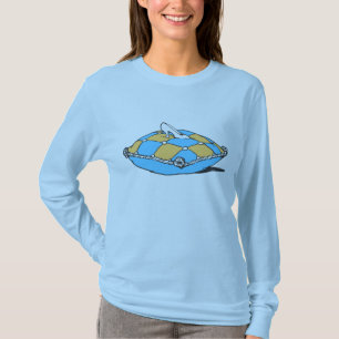 Cinderella Slipper auf Aquamarinem Orangenkissen T-Shirt